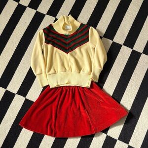 Vintage Kids Matching Set in Yellow and Red